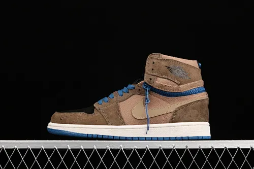 All categories Air Jordan Jordan series basketball shoes Air Jordan 1 High Z version Air Jordan 1 Switch "Black brown" AJ1 Joe 1 black brown zipper high-top cultural basketball shoes CW6576-200